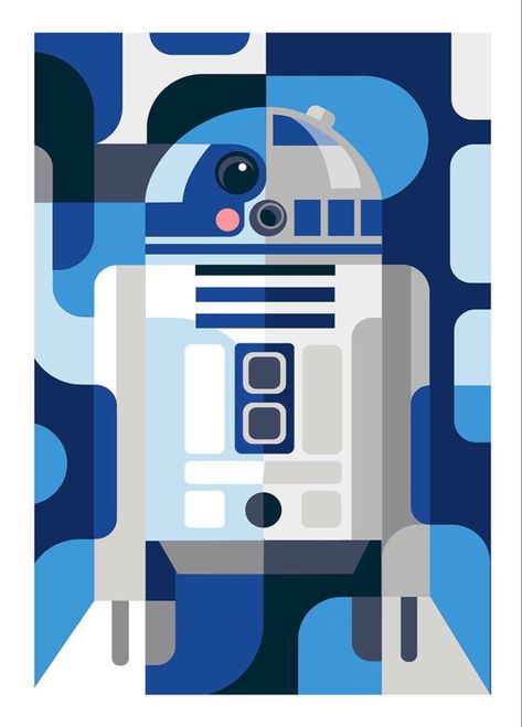 R2d2 Fanart, Nerdy Painting Ideas, R2d2 Painting, R2d2 Drawing, Star Wars Painting Ideas, R2d2 Art, Dc Painting, Star Wars Art Painting, Star Wars Pop Art