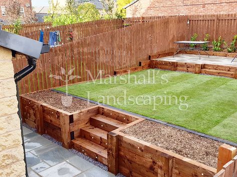 Woolley Edge, Wakefield (Landscaping Project 31) Garden Multi Level, 3 Tiered Garden Ideas, Three Level Garden Ideas, Garden With Different Levels, 3 Level Garden Ideas, 3 Tier Garden Ideas, Uneven Garden Ideas, Two Level Garden Ideas, 2 Level Garden Ideas