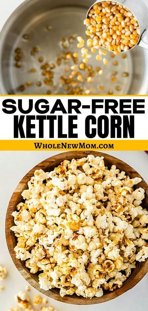 Van Meals, Homemade Kettle Corn, Kettle Corn Recipe, Healthy Popcorn, Sweet Popcorn, Super Snacks, Low Carb Sweeteners, Healthy Recipes Easy Snacks, Kettle Corn