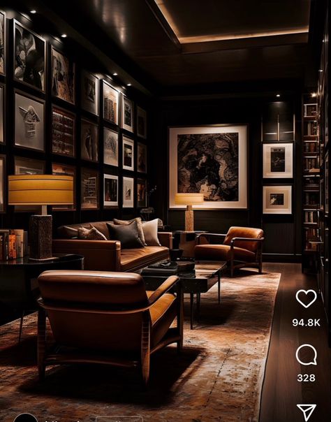 Masculine Bar Room, Speakeasy Wall Mural, Moody Poker Room, Man Cave Speakeasy, Whiskey Room Lighting, Dark Moody Man Cave, Speakeasy Theater Room, Masculine Coffee Shop, Small Basement Speakeasy