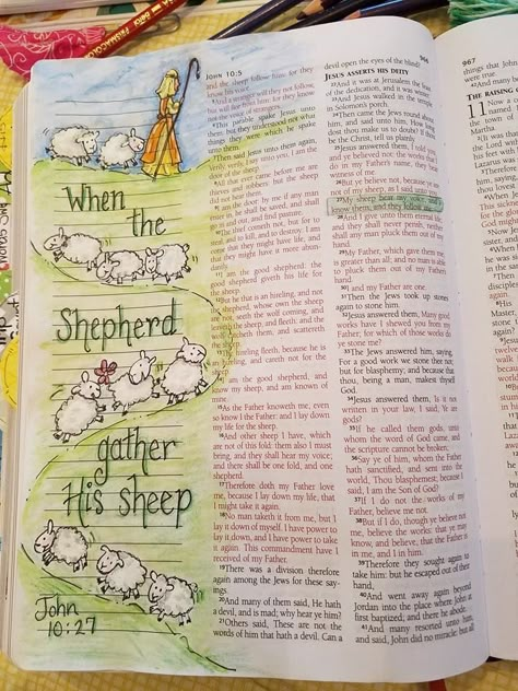 John 10:27 Bible Doodles Simple Art Journaling, John 10 Bible Journaling, Bible Journaling John, John 10 27, Scripture Art Journaling, Bible Journaling For Beginners, John 10, Bible Doodles, Bible Drawing