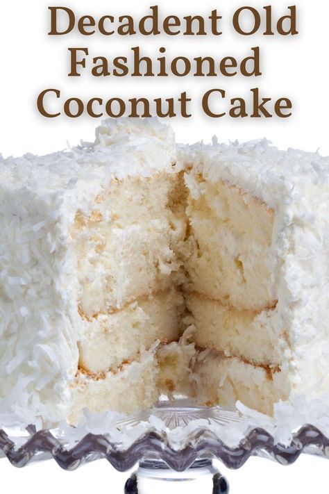 Best Coconut Cake Recipe Ever, Old Fashioned Coconut Cake, Best Coconut Cake Recipe, Coconut Cake Recipe, Coconut Desserts, Monkey Bread, Coconut Recipes, Coconut Cake, Cheese Frosting