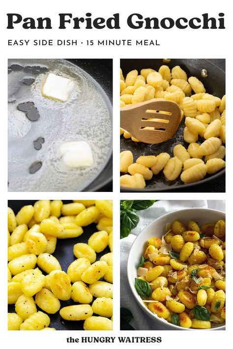 Pan Fry Gnocchi, Packaged Gnocchi Recipes, How To Cook Gnocchi From Package, Pan Gnocchi Recipes, Side Dish Easy, Fried Gnocchi, Pan Fried Gnocchi, Salad Sides, Lemon Parmesan Pasta