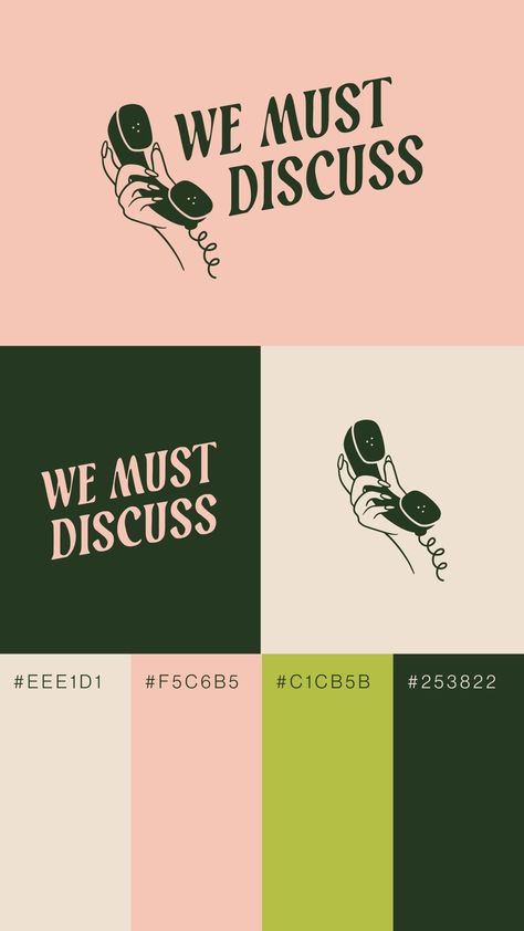 Free Logos Substack Newsletter Design, Substack Design, Substack Newsletter, Visual Identity Design Branding, Logo Color Palette, Feminine Color Palette, Retro Telephone, Green Branding, Feminine Brand