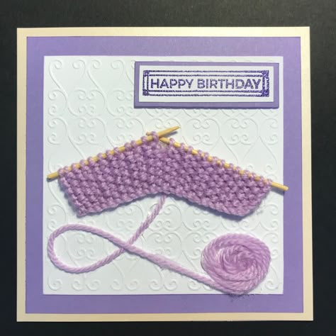 Knitting Birthday Cards, Photo Frames Ideas, Knitting Cards, Felt Cross, Home Made Crafts, Happy Birthday Woman, Anniversaire Diy, Paper Quilling Cards, Happy Birthday Wishes Cards