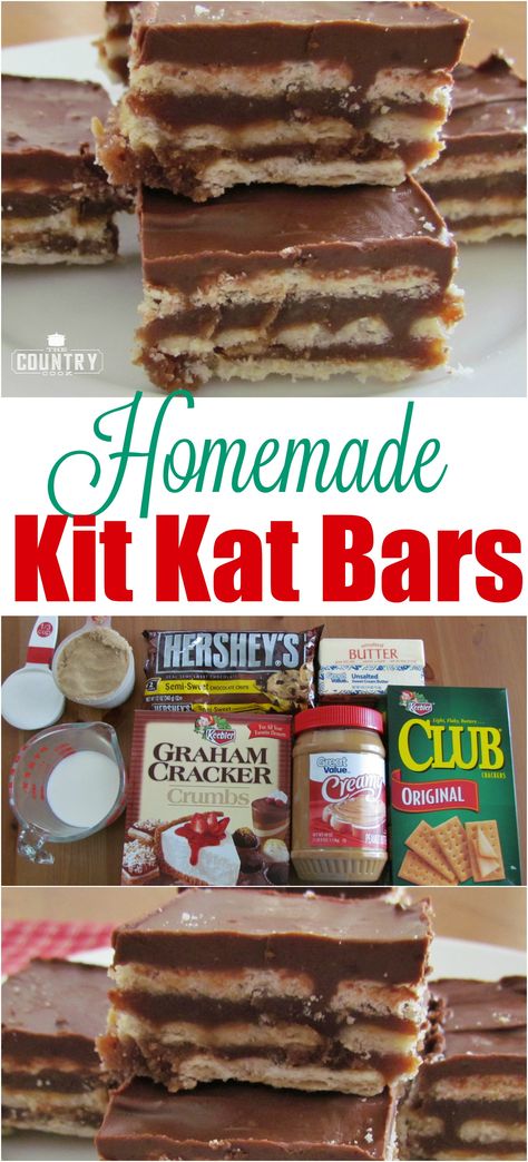 Kit Kat Bars, Cake Kit, Country Cook, The Country Cook, Cooking Homemade, Candy Cake, Country Cooking, No Cook Desserts, Chocolate Dessert