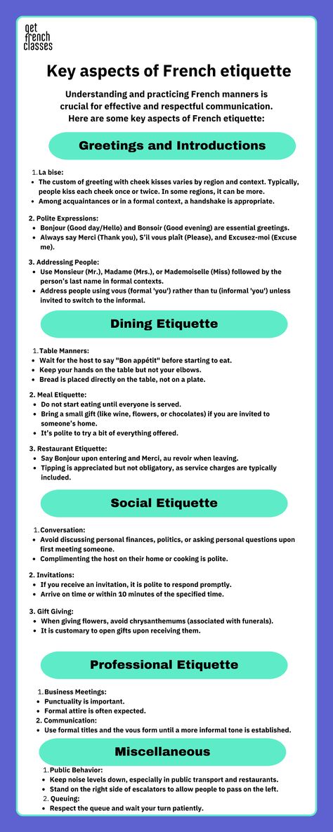 Key Aspects of French Etiquette French Etiquette, Become More Feminine, Etiquette Classes, Goal Inspiration, Proper Etiquette, French Classes, Play Chess, Speak French, Etiquette And Manners