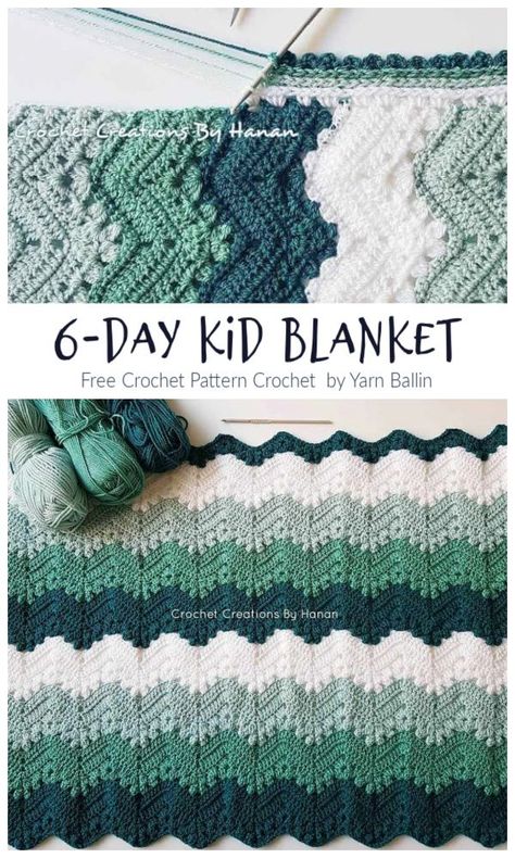 Original 6-Day Kid Blanket Free Crochet Patterns Crochet Baby Blankets, Zig Zag Crochet, Kid Blanket, Easy Crochet Baby Blanket, Easy Crochet Baby, Crochet Patterns Free Blanket, Kids Blankets, Baby Blanket Pattern, Baby Blanket Crochet Pattern