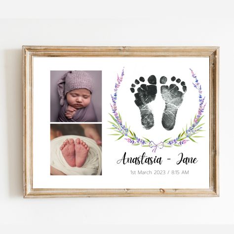 Newborn Footprint Art, Baby Footprint Kit, Newborn Footprints, Baby Name Reveal, Name Reveal, Café Design, Baby Footprint, Adorable Newborn, Footprint Art