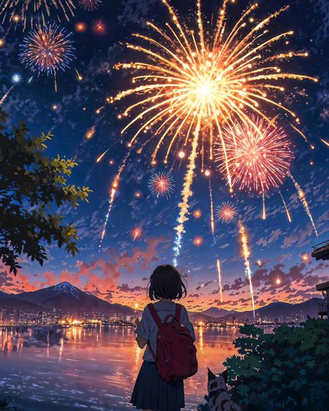 Firework festival 🎆 #firework #nature #skyline #night #japan Japan Fireworks, Firework Festival, Fireworks Aesthetic, Skyline Night, Fireworks Festival, Japanese Festival, Happy Birthday Cake Images, Lantern Festival, Cake Images