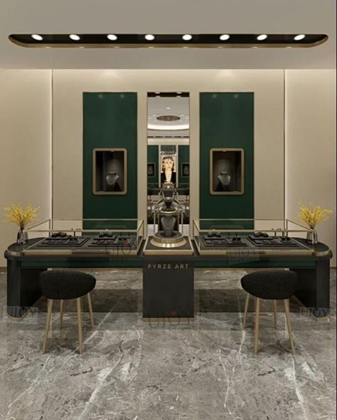 Ujoy high end jewelry retail store showcases The store uses dark green and off-white to create a color contrast. The main body of the jewelry showcases are made of black and gold double-color stainless steel, which is overall high-end and elegant. If you want to get more information of watch store showcase, contact us now. Website：https://www.ujoydisplay.com WhatsApp：+86-15915356787 #jewelrystore #jewelryshop #jewelryretail #jewelryretailer #highendjewelry #jewelryclub #jewelryshowcase #je... Watch Store Design Interior, Jewelry Shop Display, Jewelry Store Interior, Jewelry Store Design, Jewellery Shop Design, High End Jewelry, Jewellery Showroom, Store Interiors, Exhibition Stand Design