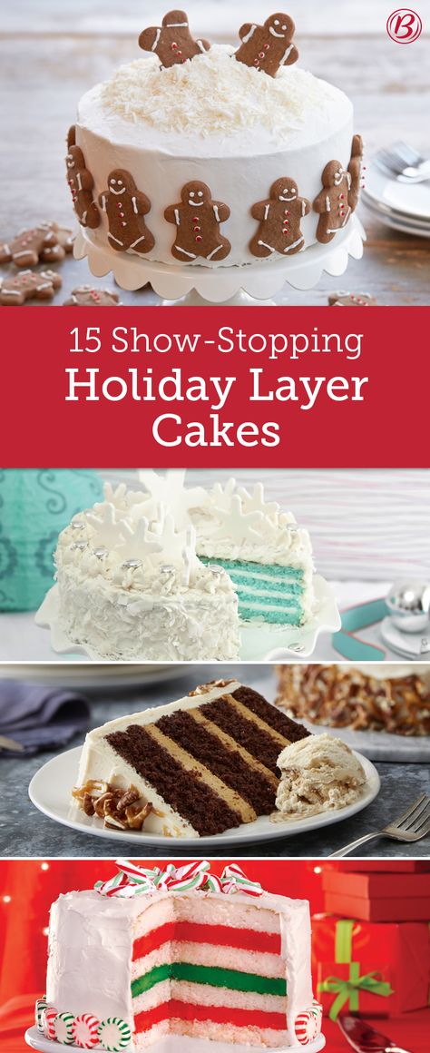 The holidays are the perfect time to bake show-stopping desserts that will wow all of your guests! A layer cake is much easier to make than it looks, and the end result is an impressive sweet treat that's guaranteed to spread holiday cheer. Holiday Layer Cake, Show Stopping Desserts, Christmas Desserts Impressive, Easy Christmas Cakes, Christmas Layer Cake, Wow Cake, Easy Christmas Cake Recipe, Holiday Cakes Christmas, Holiday Bakes