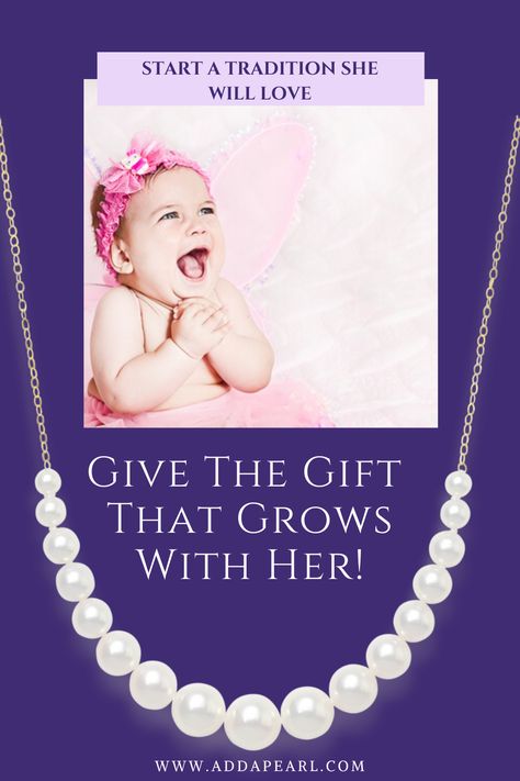 Give her a gift she'll never forget with pearls. Give her an Add-A-Pearl Necklace. Add A Pearl Necklace Tradition, Easy Cheap Gifts, Add A Pearl Necklace, Grandchildren Gifts, Jewelry Tips, Heirloom Gifts, Misty Rose, Beading Ideas, Pearl Necklaces