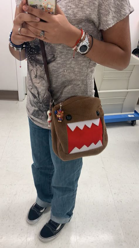 Related tags : #y2k #2000s #ootd #outfitinspo #fitcheck #domo #domokunbag #fnaf #blueywatch #keychains #grunge Domo Shirt Y2k, Domo Plush Keychain, Domo Keychains, Domo Kun Keychain, Domo Pixel Art, Domo Outfit, Fnaf Keychains, Domo Bag, Domo Keychain