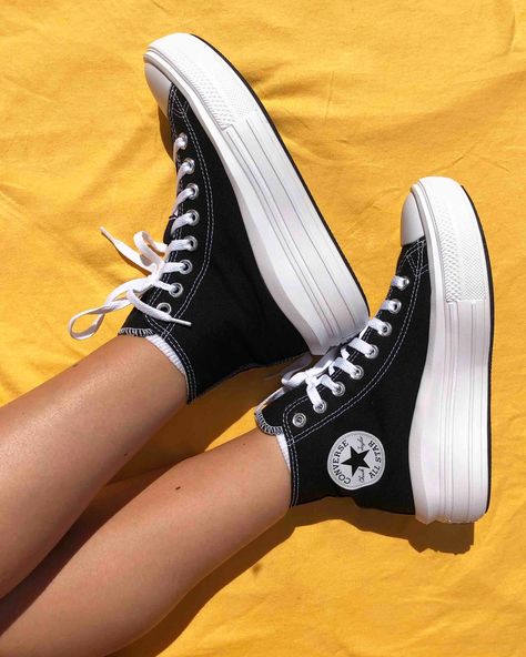 The latest Converse Chuck 70 'Move' Platform is not one to miss out on! Who do you know who loves a platform?  Tap the product tag on the image or head to the link in bio to shop the sneaker!  #thesolewomens @thesolewomens Converse Black Platform, Converse Move, Black Platform Converse, Chuck Taylor All Star Move, Converse Platform, Trendy Shoes Sneakers, Platform Converse, Converse Chuck 70, Super High Heels