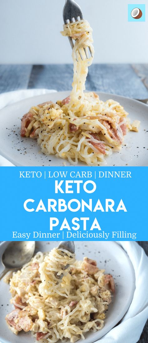 Carb Free Pasta, Keto Carbonara, Keto Pasta Recipe, Comidas Keto, Pasta Carbonara, Starting Keto Diet, Carbonara Pasta, Low Carb Diets, Keto Diet Menu