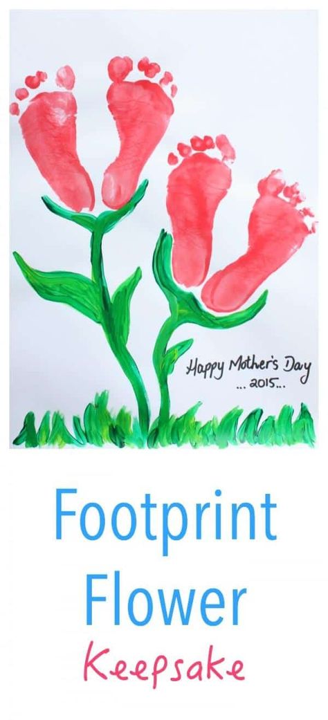 Flower Art Toddlers, Infant Flower Art, Mothers Day Canvas Art Kids, Flower Art For Toddlers, Twos Activities, Footprint Painting, Mothers Day Gifts Toddlers, Easy Kids Art Projects, Summer Crafts For Toddlers