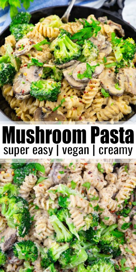 This vegan broccoli pasta with mushrooms makes the perfect weeknight dinner for the whole family! It’s super creamy, healthy, rich, and very easy to make. 15 minutes is all you need! Find more easy vegan dinner recipes at veganheaven.org! #vegan #veganrecipes Mushroom Broccoli Pasta, Vegan Broccoli Pasta, Pasta With Mushrooms, Broccoli Pasta Recipe, Mushroom Broccoli, Vegan Broccoli, Vegan Dinner Recipes Easy, Vegan Pasta Recipes, Easy Vegan Dinner