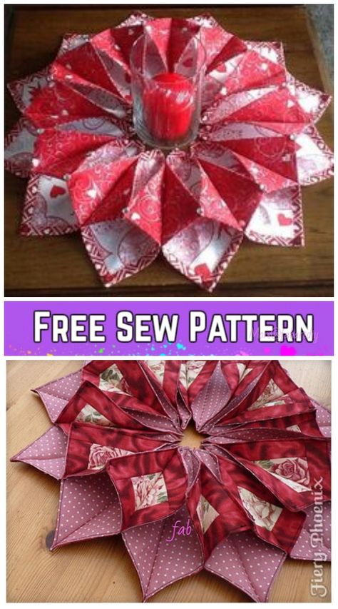 Sew Fold'n Stitch Table Topper Quilt Pattern and video tutorial -Origami Candle Mat Origami Candle Mat, Origami Candle, Candle Mats Patterns, Quilted Table Runners Christmas, Christmas Table Toppers, Table Topper Patterns, Diy Ugly Christmas Sweater, Tutorial Origami, Christmas Patchwork