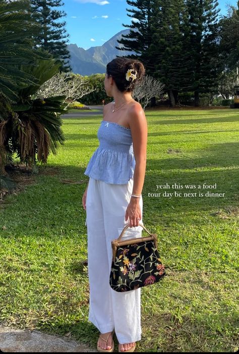 Everyday Dress Outfit, Simple Hot Weather Outfits, Casual Island Outfit, Summer Outfit Australia, Vietnam Style Outfit, Mexico Vacay Outfits, Latina Fairy Aesthetic Outfits, Italia Summer Outfit, Casual Hawaii Outfits