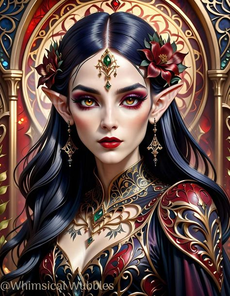 (20+) Facebook Virtual Makeup, Dnd Elves, Elf Characters, Female Elf, Emerald Eyes, Gothic Fantasy Art, High Elf, Delicate Features, Fantasy Portraits