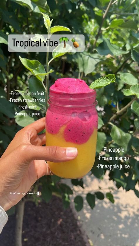 Fun Drink Recipe, Fruit Smoothie Recipes Healthy, Easy Healthy Smoothies, Smoothie Recipes Healthy Breakfast, Summer Smoothies, Refreshing Drinks Recipes, Smoothie Drink Recipes, Healthy Drinks Smoothies, Easy Smoothie Recipes