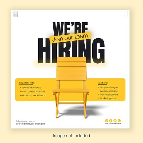 We are hiring banner web template social... | Premium Psd #Freepik #psd #job-posting #hiring-post #recruitment-banner #job-vacancy Graphic Designer Job Post, Hiring Creative Design, Recruitment Social Media Posts, We Are Hiring Social Media Post, Branding Social Media Posts, We Are Hiring Creative Poster Design, Job Posting Design, We Are Hiring Creative Ads, Job Poster Design