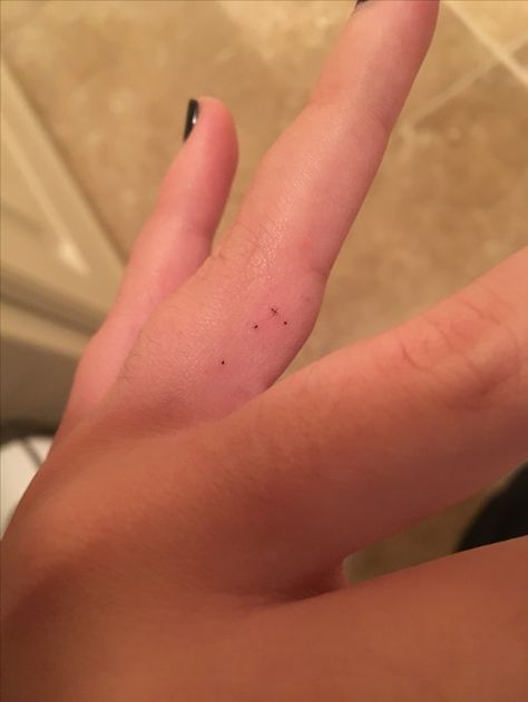 I diy'ed an Aries constellation tattoo Aries Finger Tattoo, Hand Constellation Tattoo, Small Stick And Poke Tattoo, Tattoos That Mean Something, Orion Tattoo, Aries Constellation Tattoo, Aries Constellation, Hand And Finger Tattoos, Cute Tats