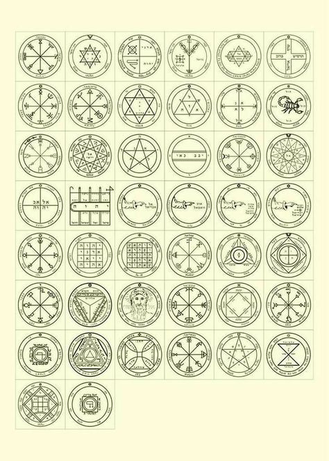 Demon Symbols, Transmutation Circle, King Solomon Seals, Seal Of Solomon, Magick Symbols, Rune Symbols, Sacred Geometry Symbols, Solomons Seal, Sacred Geometric