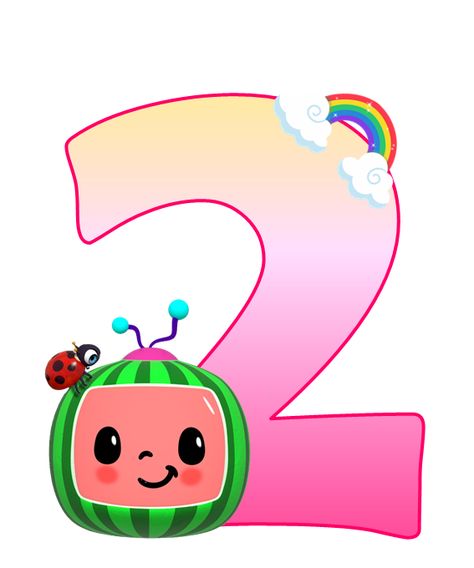 Cocomelon Cake Topper Printable Number 2, Cocomelon Number 2 Printable, Number 2 Cocomelon, Diy Cocomelon Decorations, Cocomelon Cricut, Cocomelon Topper, Peppa Pig Happy Birthday, 2nd Birthday Pictures, Diy Cake Topper Birthday