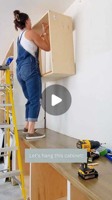 How To Install Upper Cabinets, Laundry Upper Cabinets, How To Mount Cabinets On Wall, Hanging Cabinets Kitchen, Diy Upper Kitchen Cabinets, Kitchen Upper Cabinets Ideas, How To Hang Cabinets, Kitchen Wall Storage Ideas, Kitchen Hanging Cabinet