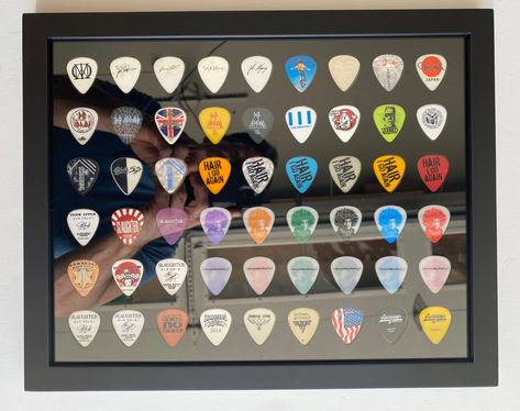 11 x 14 Guitar Pick Display Holds 54 Picks NO Frame | Etsy Guitar Pick Art, Display Frames, Float Frame, Best Selling Products, Cases Diy, Merchandising Displays, Acrylic Display, Guitar Picks, Selling Products