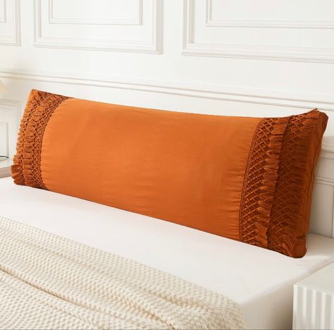 urnt Orange Body Pillow Cover 20x54 inches Boho Chic Macrame Tassel Decor Body Pillow Case Cover with Pocket Closure(Body,Rust Tassel) White Bedding With Orange Accents, Orange Bedding Bedroom, Macrame Tassel, Body Pillow Case, Body Pillow Cover, Tassel Pillow, Orange Bedding, Tassel Decor, Pocket Pillow