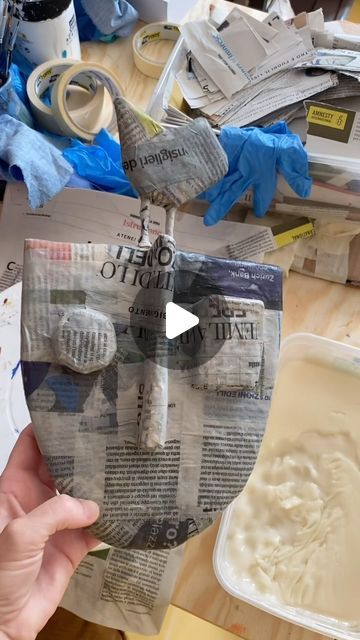 Osa Rosti ART on Instagram: "Yesterday I started to papier- mache some of my wall masks. I managed to do 5 so far. However, they’re just half done because I do between 5-10 layers (or more) of paper strips on each one. Usually I do half and then dry them completely and then do the other half of strips. The more layers of paper strips you put on, the harder and more durable your art piece will become. It’s a lot of work but I truly do enjoy it….but yes I do get tired 😅. Recipe for wheat paste glue: 1 cup wheat flour to 5 cups water. Mix and bring to a boil. Stir continuously so to not get lumps. Store in a container in fridge. Will keep for about a week or so (make sure to check for molds). #mixedmediaart #papermacheart #papiermache #cartapesta #craft #makersgonnamake #recycledpaperart #ho Toilet Paper Mache Recipe, Paper Paste Art, Sculpture Art Paper Mache, Paper Mache Mask Tutorial, Paper Mache High School Projects, Paper Glue Art, Paper Mache Molds, Glue Paper Mache Recipe, Paper Mache Craft Ideas