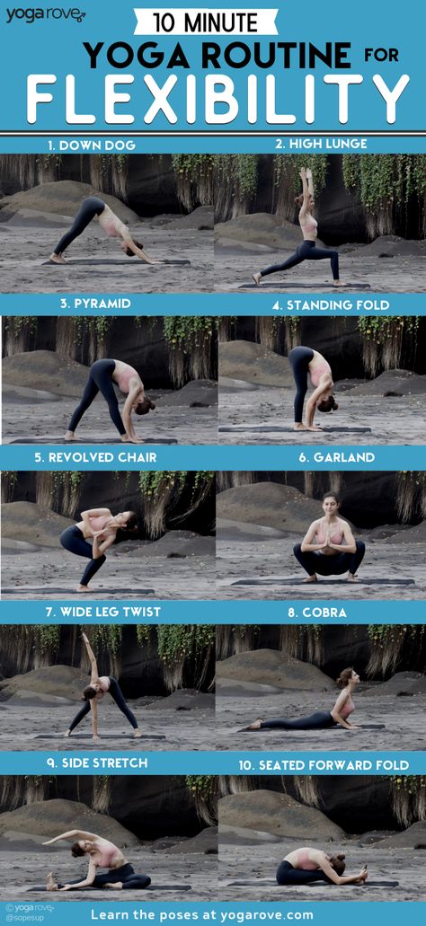 The perfect 10 minute flexibility routine that is simple and fun to practice everyday at home. Practice this everyday for 30 days and you will be amazed how you feel at the end! Yoga Routine For Flexibility, Beginner Yoga Routine, Workout Music Playlist, Yoga Ashtanga, Yoga Routine For Beginners, Workout Bauch, Beginner Yoga, Yoga Posen, Do Yoga