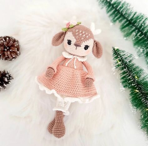 Deer Amigurumi, Deer Doll, Crochet Deer, Amigurumi Minta, Amigurumi Doll Pattern, Crochet Bunny Pattern, Pola Amigurumi, Deer Pattern, Crochet Amigurumi Free Patterns