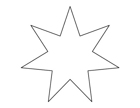 Seven-pointed star pattern. Use the printable outline for crafts, creating stencils, scrapbooking, and more. Free PDF template to download and print at http://patternuniverse.com/download/seven-pointed-star-pattern/ 5 Pointed Star Template, 7 Pointed Star Tattoo, Seven Pointed Star Tattoo, Postcard Examples, Seven Pointed Star, Star Template Printable, 7 Pointed Star, 6 Pointed Star, Printable Outline