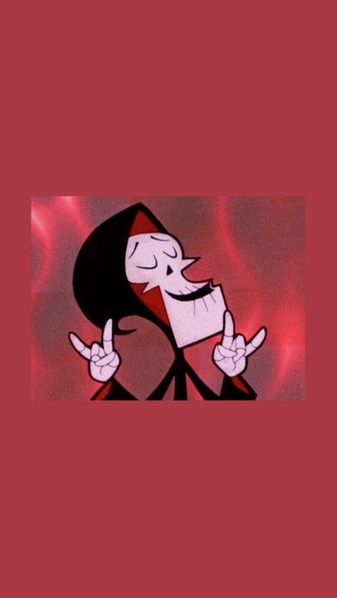 The Grim Adventures Of Billy And Mandy Aesthetic, Grim From Billy And Mandy Tattoo, Red Cartoon Aesthetic Wallpaper, Phone Wallpaper Cartoon Aesthetic, Grim Adventures Tattoo, The Grim Adventures Of Billy & Mandy Wallpaper, Grim Reaper Wallpaper Iphone, Spooky Cartoon Aesthetic, Grunge Cartoon Aesthetic