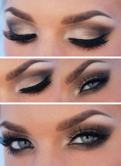 20 Amazing Makeup Tutorials For Blue Eyes Grey Smokey Eye, Blue Eye Makeup Tutorial, Simple Wedding Makeup, Blue Eyes Pop, 20 Makeup, Light Blue Eyes, Prom Eye Makeup, Makeup Tip, Makijaż Smokey Eye