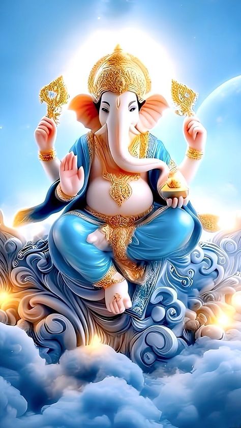 Ganpati Photo, Ganesha Art Illustration, गणेश वॉलपेपर, Photos Of Ganesha, Ganesh Ji Images, Ganpati Bappa Wallpapers, God Blessings, Lucky Wallpaper, Album Artwork Cover Art