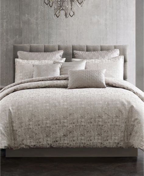 Riverbrook Home Genoa 9 Piece Queen Comforter Set & Reviews - Comforter Sets - Bed & Bath - Macy's Comforter Sets For Grey Headboard, Trendy Bedding Comforter Sets, Pink Bedroom For Adults, Dark Grey Headboard, Silver Bedding, King Size Comforter Sets, Grey Comforter Sets, Grey Comforter, Floral Comforter Sets