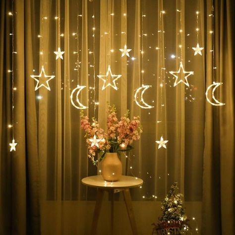 Ramadan Kareem Decoration, Led Fairy String Lights, Ramadan Decoration, Curtain String Lights, Ramadan Crafts, Eid Decoration, Lampe Decoration, Light Garland, Ramadan Decorations