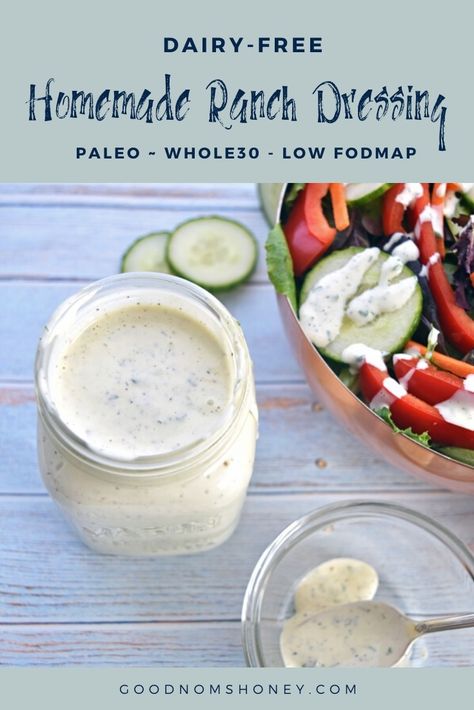 Gluten Free Dairy Free Low Fodmap Recipes, Low Fodmap Ranch, Low Fodmap Dressing, Dairy Free Dressing, Budget Dinners, Ranch Dressing Recipe Homemade, Low Fodmap Diet Recipes, Dairy Free Recipes Dinner, Fodmap Diet Recipes