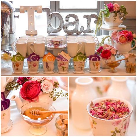 Garden tea party bridal shower party! See more party planning ideas at http://CatchMyParty.com! Tea Party Wedding Shower, Wedding Shower Party, Tea Party Bridal, Garden Tea Party, Bridal Tea Party, Tea Party Theme, Baby Shower Tea, Tea Party Wedding, Shower Party Ideas