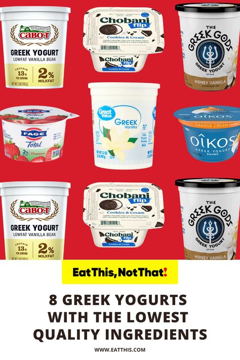 Healthy Yogurt Brands, Healthiest Yogurt, Benefits Of Greek Yogurt, Greek Yogurt Calories, Oikos Greek Yogurt, Low Sugar Yogurt, Best Greek Yogurt, Grocery Store Shelves, Salad Appetizer Cups