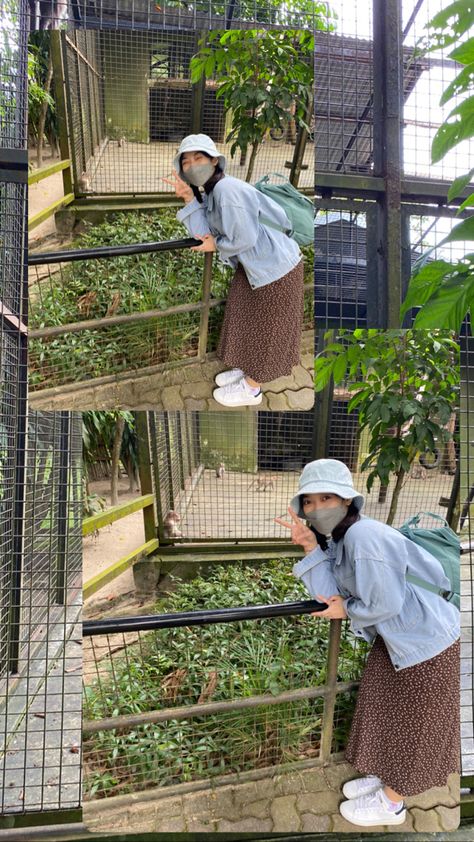 Zoo Date Aesthetic Outfit, Kundasang Sabah Outfit, Zoo Ootd Outfits, Going To The Zoo Outfit, Outfit Zoo Date, Zoo Day Outfit, Zoo Photo Ideas, Zoo Date Outfit, Muji Fashion