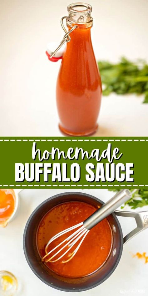 Looking for a bold and flavorful spicy sauce to take your dishes to the next level? Look no further than this easy-to-make Buffalo Sauce recipe! Made with just a handful of everyday ingredients, this sauce packs a punch of heat and flavor that's perfect for wings, salads, and so much more. Whether you're looking to add a little kick to your next meal or impress your guests with a crowd-pleasing sauce, this Buffalo Sauce recipe is sure to hit the spot.. Home Made Buffalo Sauce, Low Sodium Buffalo Sauce, How To Make Buffalo Sauce, Diy Buffalo Sauce, Mild Buffalo Sauce Recipe, Buffalo Sauce Recipe Easy, Best Buffalo Sauce, Mild Buffalo Sauce, Easy Buffalo Sauce