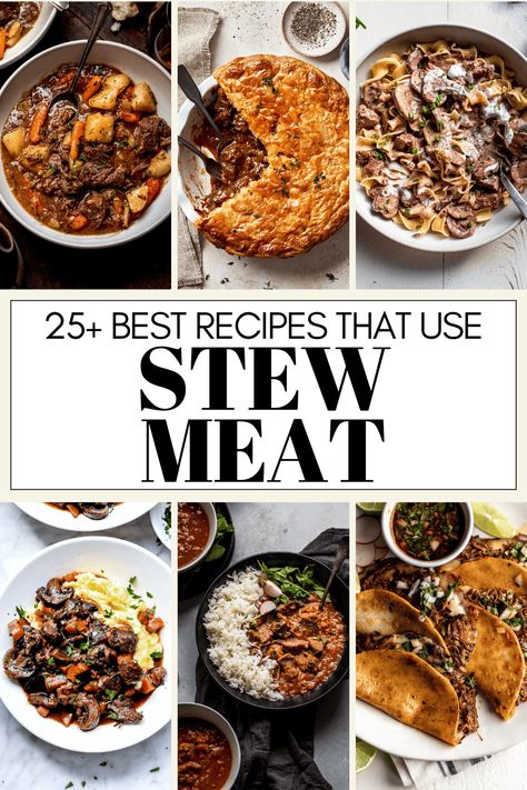 Cheap Beef Recipes For Dinner, Beef Stew Meat Soup Recipes, Stewed Steak Recipes, What To Do With Stew Beef, Dinner Recipes Stew Meat, Simple Stew Meat Recipes, What To Make With Stewing Beef, Recipes For Stewing Beef, What To Cook With Stew Meat