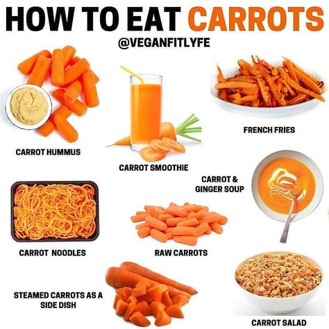 Nutrition Guide on Instagram: “How to Eat Carrots 💚💪 . Tag someone who needs to see this🙏✔ Follow us (@NutritionsTutorial) for the best daily Health & Calorie Intake…” Carrot Noodles, Steamed Carrots, Carrot Smoothie, Carrot Ginger Soup, Raw Carrots, Organic Remedy, Carrot Salad, Nutrition Guide, Healthy Smoothie