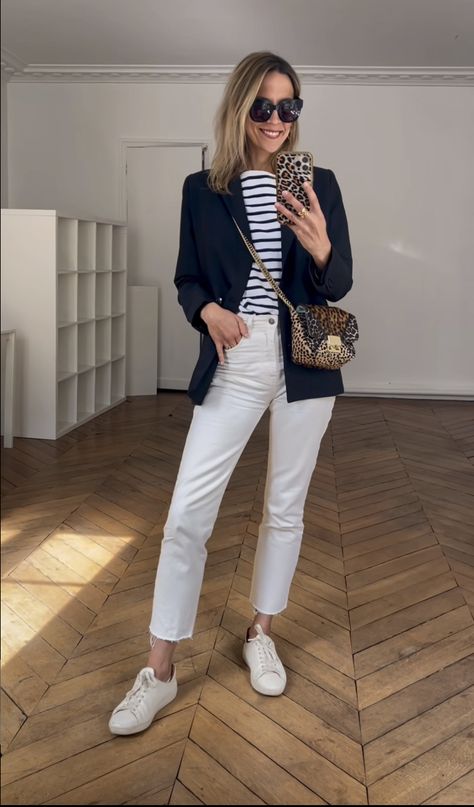 White Jeans Outfit, Work Fits, Jean Outfits, White Jeans, Blazer, Pants, White, Denim Outfits, Trousers